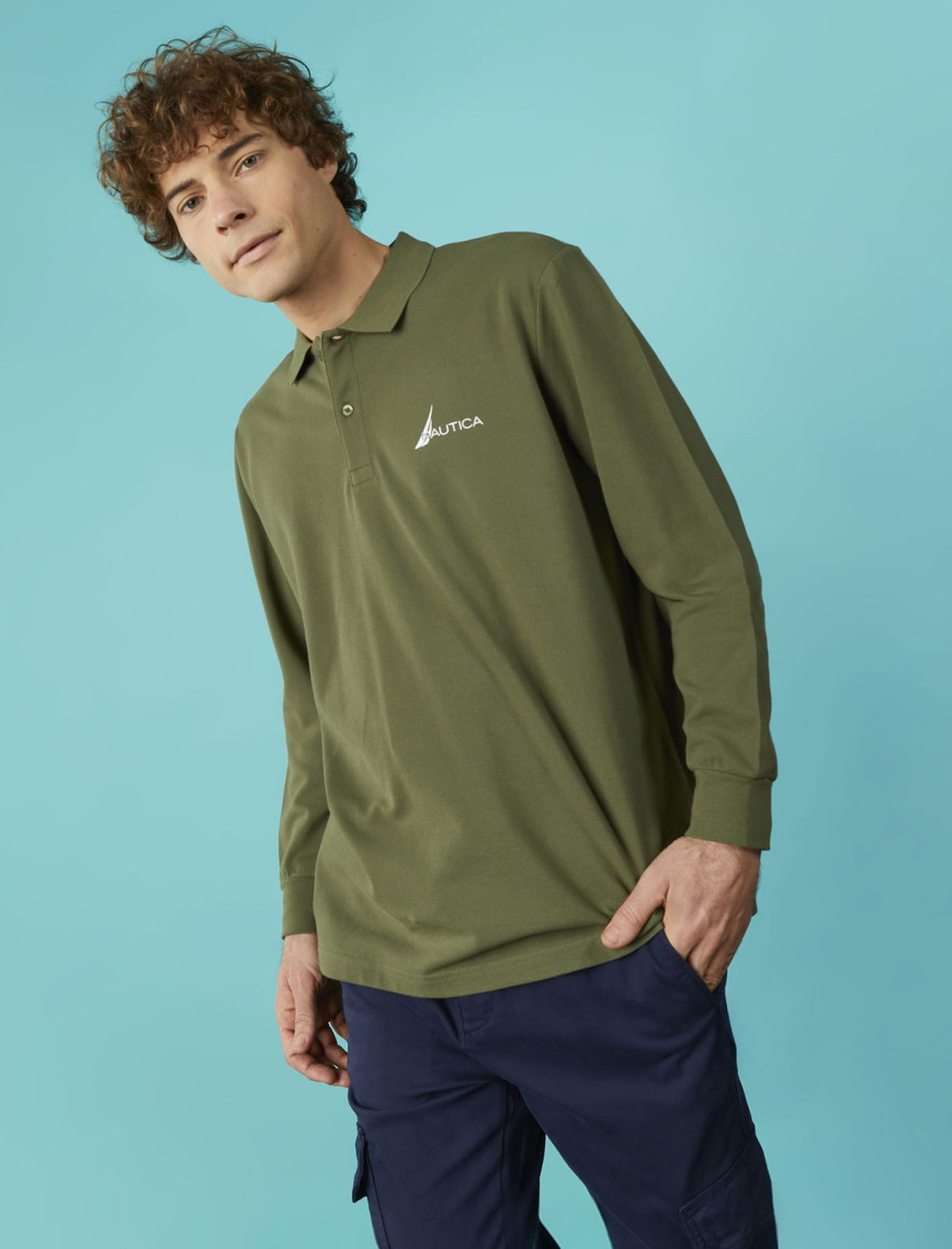Nautica Erkek Yeşil Classic Fit Uzun Kollu Polo Nautica Erkek Yeşil Classic Fit Uzun Kollu Polo