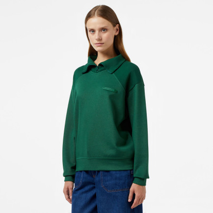 Lacoste Kadın Regular Fit Fermuarlı Dik Yaka Koyu Yeşil Sweatshirt Lacoste Kadın Regular Fit Fermuarlı Dik Yaka Koyu Yeşil Sweatshirt