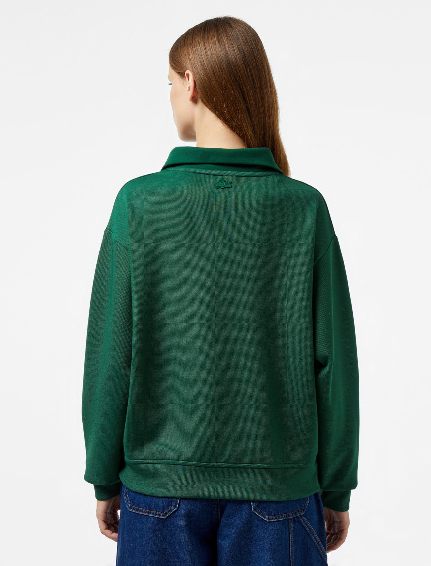 Lacoste Kadın Regular Fit Fermuarlı Dik Yaka Koyu Yeşil Sweatshirt Lacoste Kadın Regular Fit Fermuarlı Dik Yaka Koyu Yeşil Sweatshirt