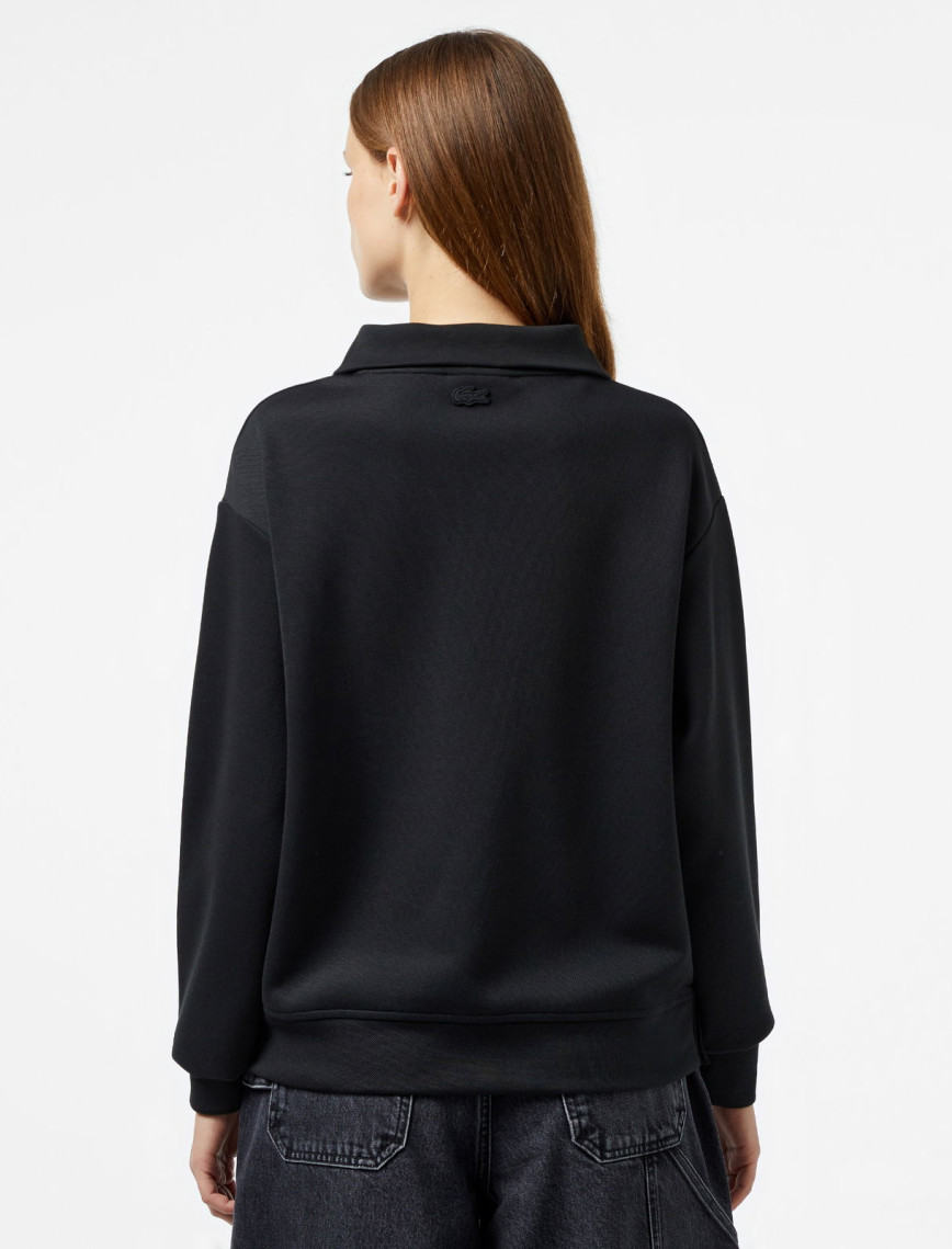 Lacoste Kadın Regular Fit Fermuarlı Dik Yaka Siyah Sweatshirt Lacoste Kadın Regular Fit Fermuarlı Dik Yaka Siyah Sweatshirt