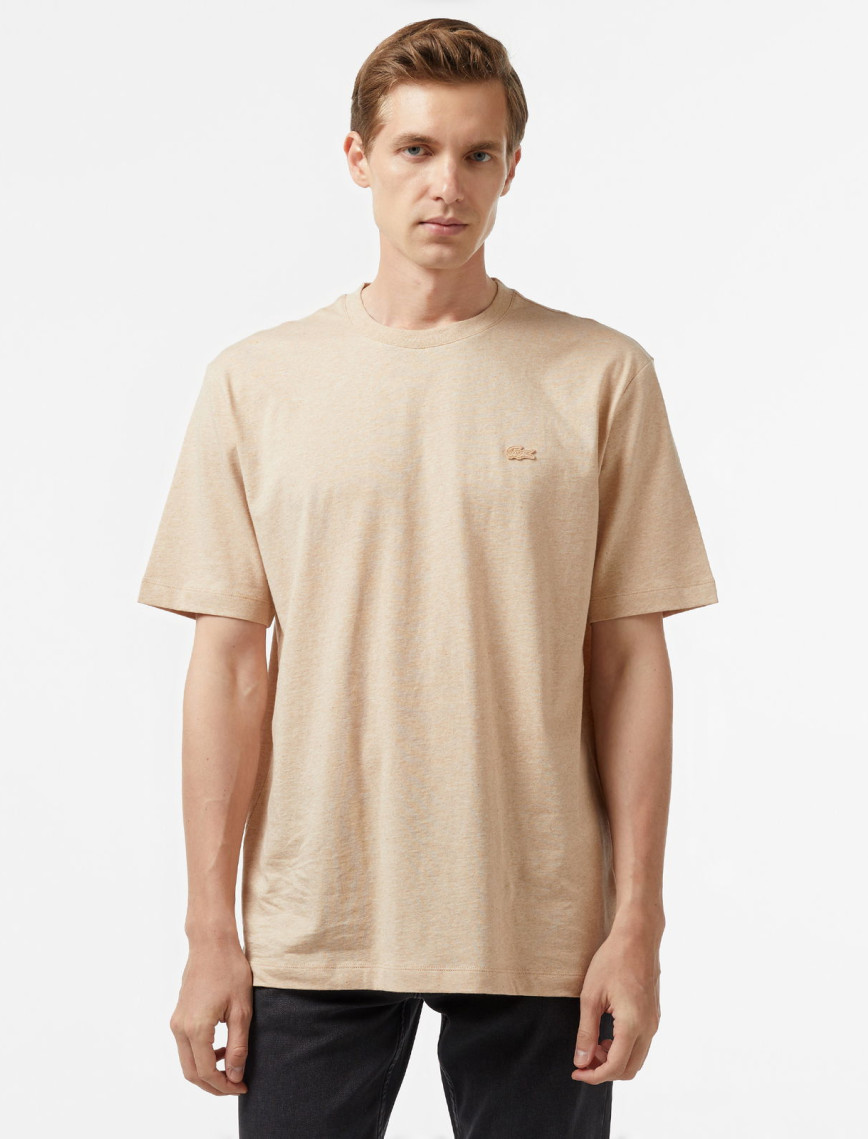Lacoste Erkek Loose Fit Bisiklet Yaka Bej T-Shirt Lacoste Erkek Loose Fit Bisiklet Yaka Bej T-Shirt
