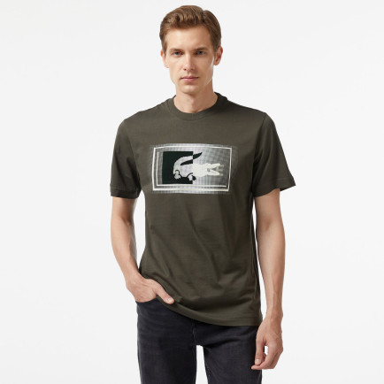 Lacoste Erkek Regular Fit Bisiklet Yaka Baskılı Haki T-Shirt Lacoste Erkek Regular Fit Bisiklet Yaka Baskılı Haki T-Shirt