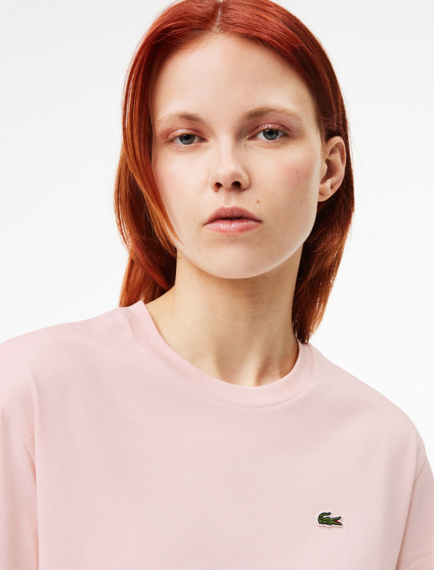 Lacoste Kadın Relaxed Fit Bisiklet Yaka Pembe T-Shirt Lacoste Kadın Relaxed Fit Bisiklet Yaka Pembe T-Shirt