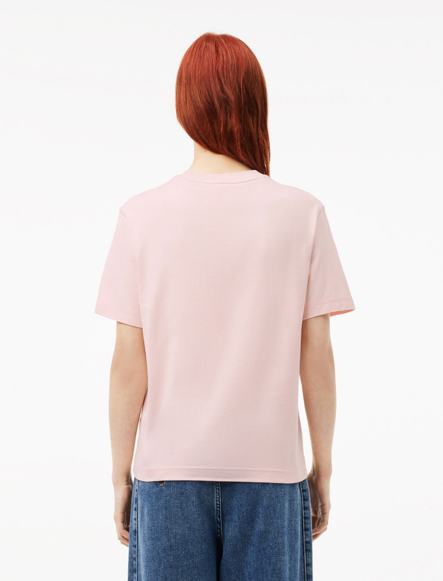 Lacoste Kadın Relaxed Fit Bisiklet Yaka Pembe T-Shirt Lacoste Kadın Relaxed Fit Bisiklet Yaka Pembe T-Shirt