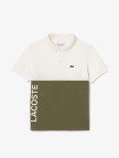 Lacoste Çocuk Renk Bloklu Beyaz Polo Lacoste Çocuk Renk Bloklu Beyaz Polo