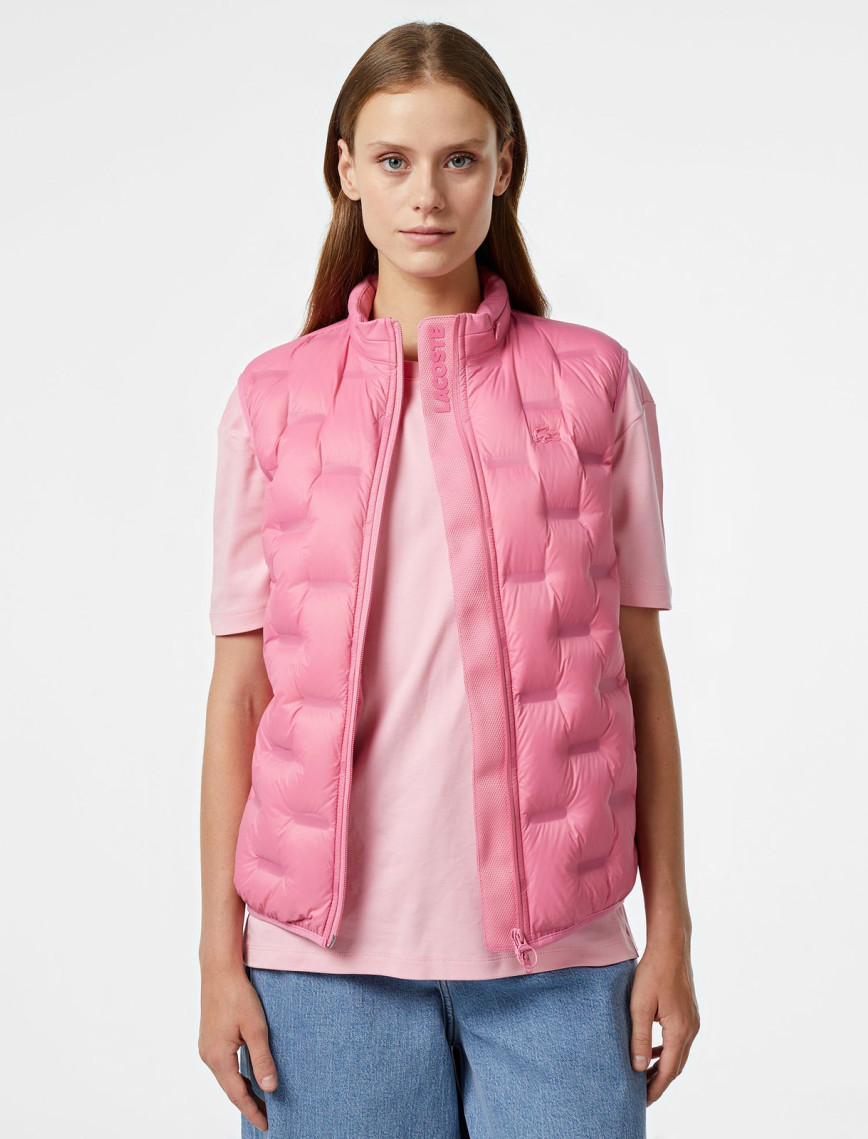 Lacoste Kadın Regular Fit Kapüşonlu Pembe Yelek Lacoste Kadın Regular Fit Kapüşonlu Pembe Yelek