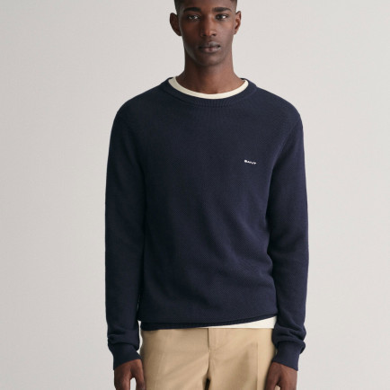 GANT Erkek Lacivert Regular Fit Bisiklet Yaka Kazak GANT Erkek Lacivert Regular Fit Bisiklet Yaka Kazak