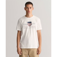 GANT Erkek Beyaz Regular Fit Bisiklet Yaka Logolu T-Shirt GANT Erkek Beyaz Regular Fit Bisiklet Yaka Logolu T-Shirt