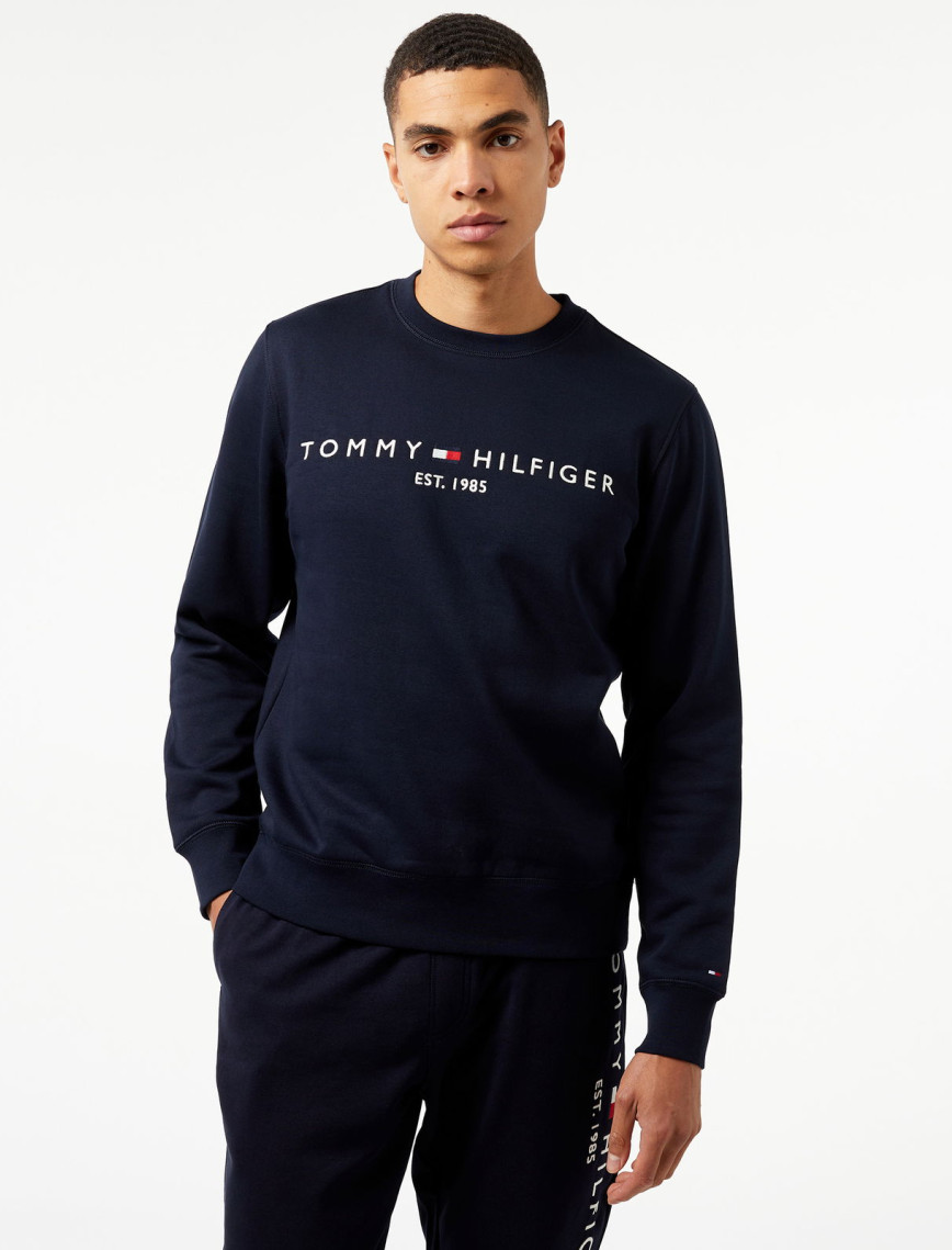 Tommy Hilfiger Tommy Logo Erkek Siyah Sweatshirt Tommy Hilfiger Tommy Logo Erkek Siyah Sweatshirt