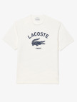 Lacoste Unisex Bisiklet Yaka Baskılı Beyaz T-Shirt Lacoste Unisex Bisiklet Yaka Baskılı Beyaz T-Shirt