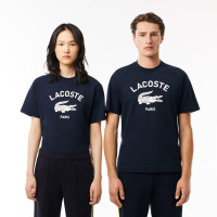 Lacoste Unisex Bisiklet Yaka Baskılı Lacivert T-Shirt Lacoste Unisex Bisiklet Yaka Baskılı Lacivert T-Shirt