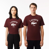 Lacoste Unisex Regular Fit Bisiklet Yaka Bordo T-Shirt Lacoste Unisex Regular Fit Bisiklet Yaka Bordo T-Shirt