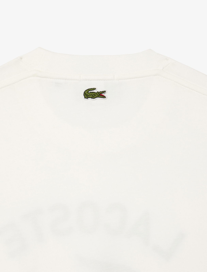 Lacoste Unisex Bisiklet Yaka Baskılı Beyaz T-Shirt Lacoste Unisex Bisiklet Yaka Baskılı Beyaz T-Shirt