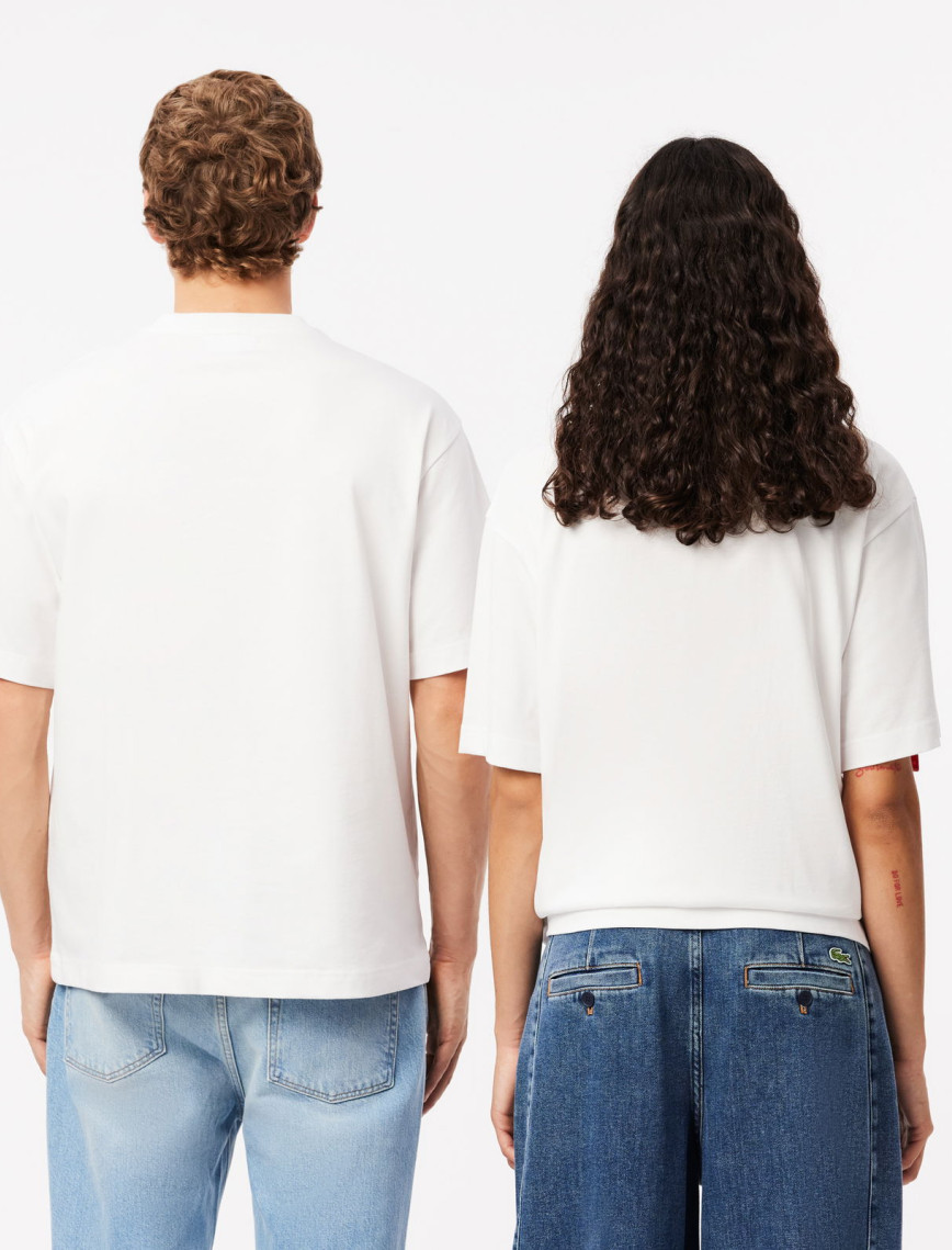 Lacoste Loose Fit Bisiklet Yaka Organik Pamuk Erkek Beyaz T-Shirt Lacoste Loose Fit Bisiklet Yaka Organik Pamuk Erkek Beyaz T-Shirt