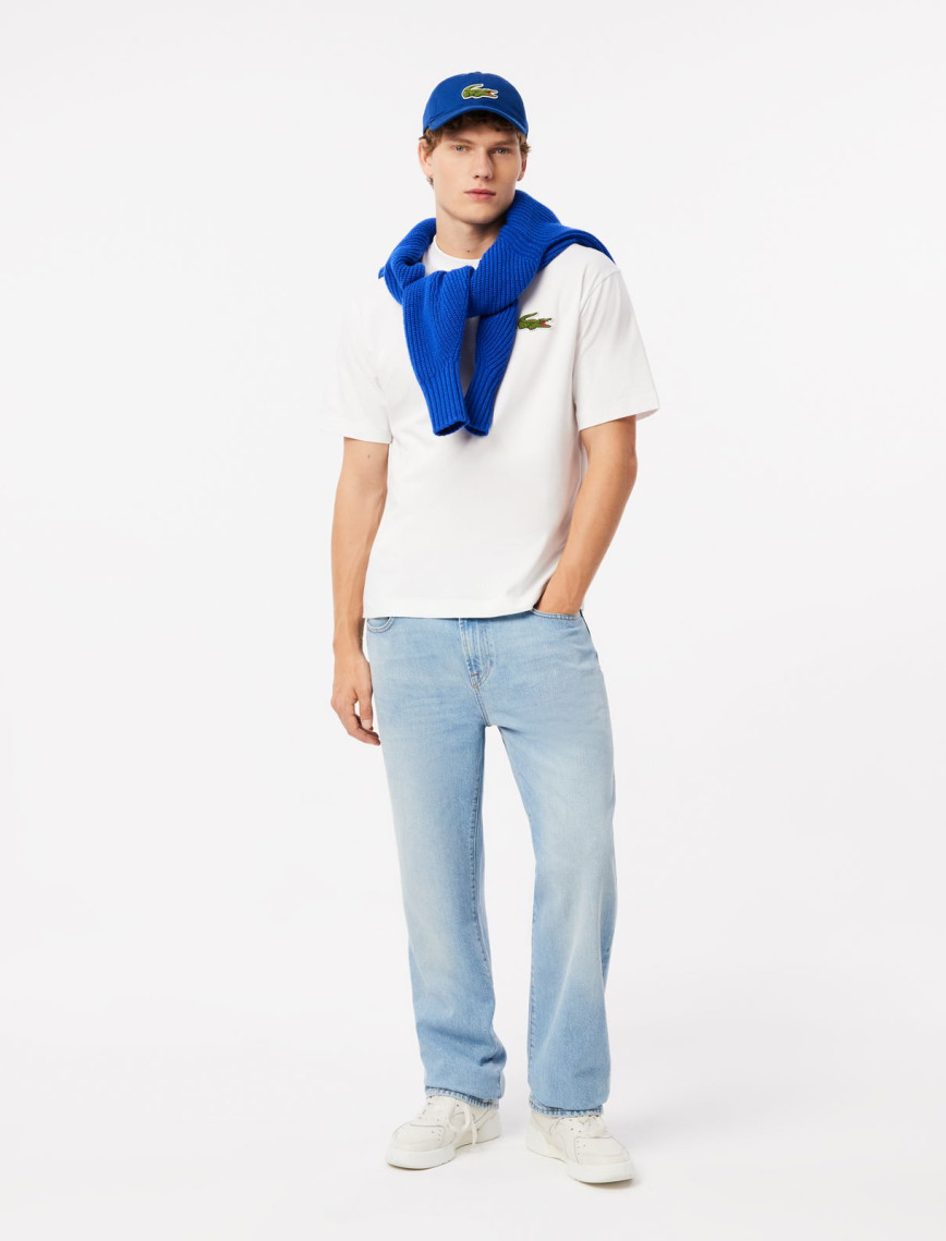 Lacoste Loose Fit Bisiklet Yaka Organik Pamuk Erkek Beyaz T-Shirt Lacoste Loose Fit Bisiklet Yaka Organik Pamuk Erkek Beyaz T-Shirt