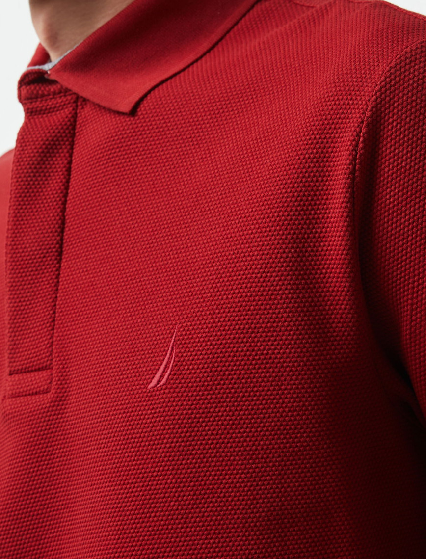 Nautica Erkek Bordo Slim Fit Uzun Kollu Polo