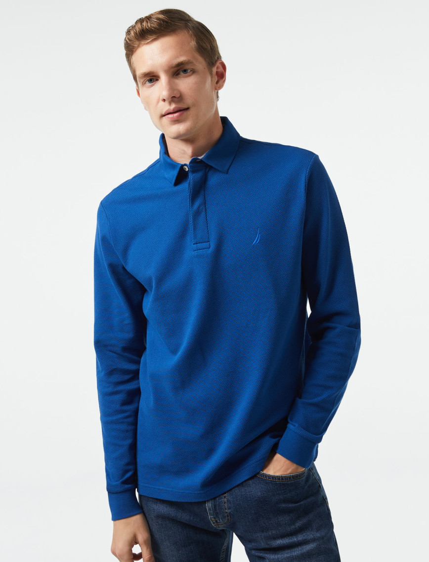 Nautica Erkek Mavi Slim Fit Uzun Kollu Polo Nautica Erkek Mavi Slim Fit Uzun Kollu Polo
