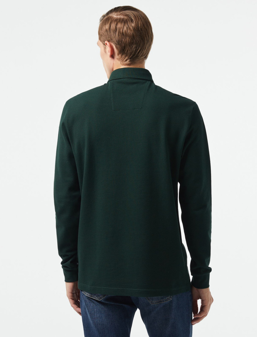 Nautica Erkek Yeşil Slim Fit Uzun Kollu Polo