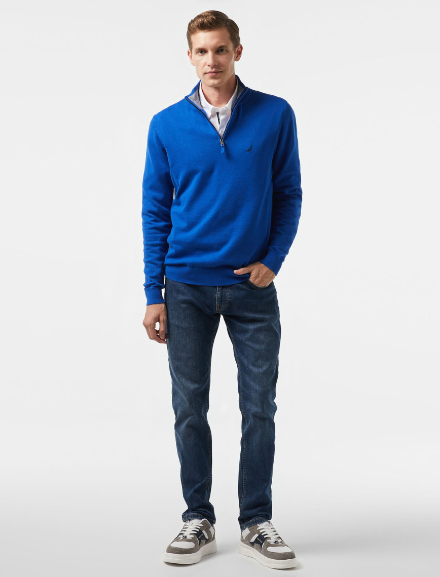 Nautica Erkek Mavi Standart Fit Dik Yakalı Triko Nautica Erkek Mavi Standart Fit Dik Yakalı Triko