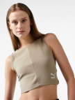 Puma Classıcs Ribbed Crop Top Kadın Haki T-Shirt Puma Classıcs Ribbed Crop Top Kadın Haki T-Shirt