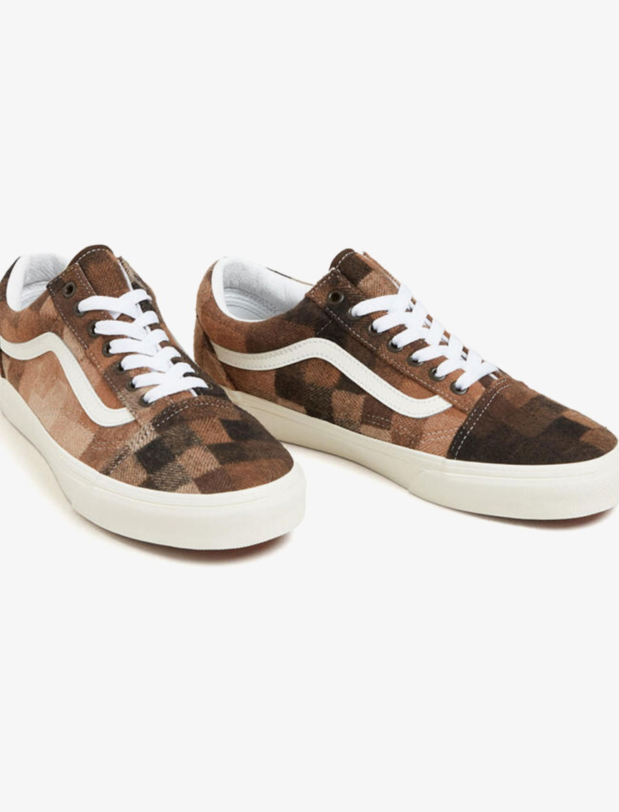 Vans Old Skool Checkerboard Unisex Kahverengi Sneaker Vans Old Skool Checkerboard Unisex Kahverengi Sneaker