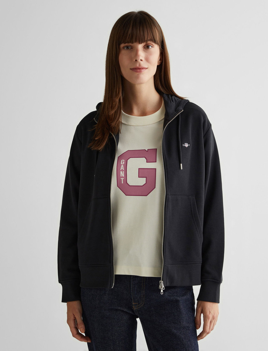 GANT Kadın Beyaz Relaxed Fit Kapüşonlu Sweatshirt GANT Kadın Beyaz Relaxed Fit Kapüşonlu Sweatshirt