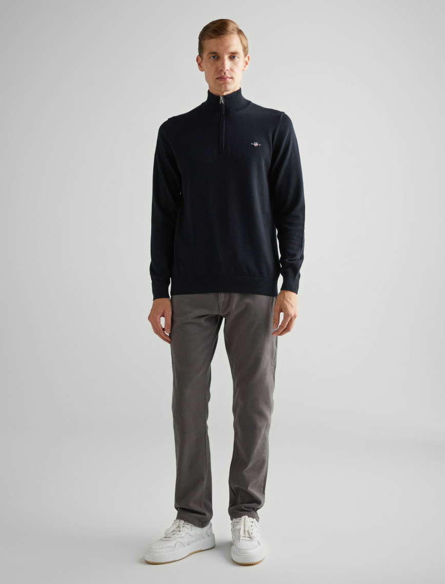 GANT Erkek Siyah Regular Fit Yarım Fermuarlı Kazak GANT Erkek Siyah Regular Fit Yarım Fermuarlı Kazak