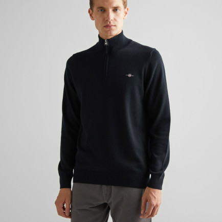 GANT Erkek Siyah Regular Fit Yarım Fermuarlı Kazak GANT Erkek Siyah Regular Fit Yarım Fermuarlı Kazak