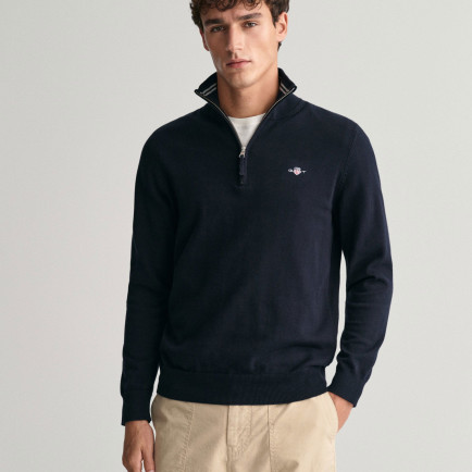 GANT Erkek Lacivert Regular Fit Yarım Fermuarlı Kazak GANT Erkek Lacivert Regular Fit Yarım Fermuarlı Kazak