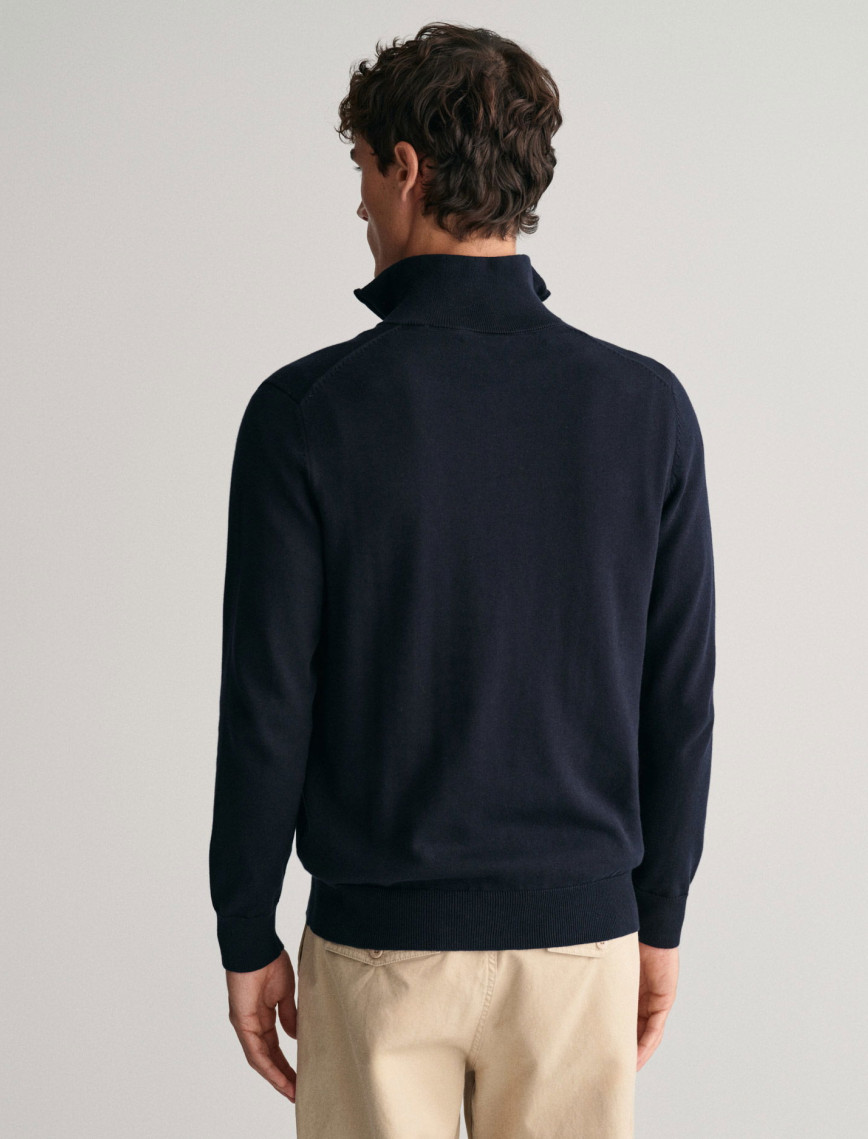 GANT Erkek Lacivert Regular Fit Yarım Fermuarlı Kazak GANT Erkek Lacivert Regular Fit Yarım Fermuarlı Kazak