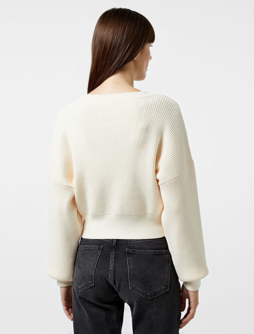 Nautica Kadın Beyaz Regular Fit Triko