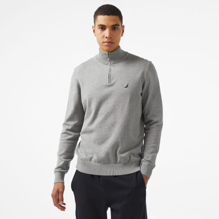 Nautica Erkek Gri Standart Fit Dik Yakalı Triko Nautica Erkek Gri Standart Fit Dik Yakalı Triko