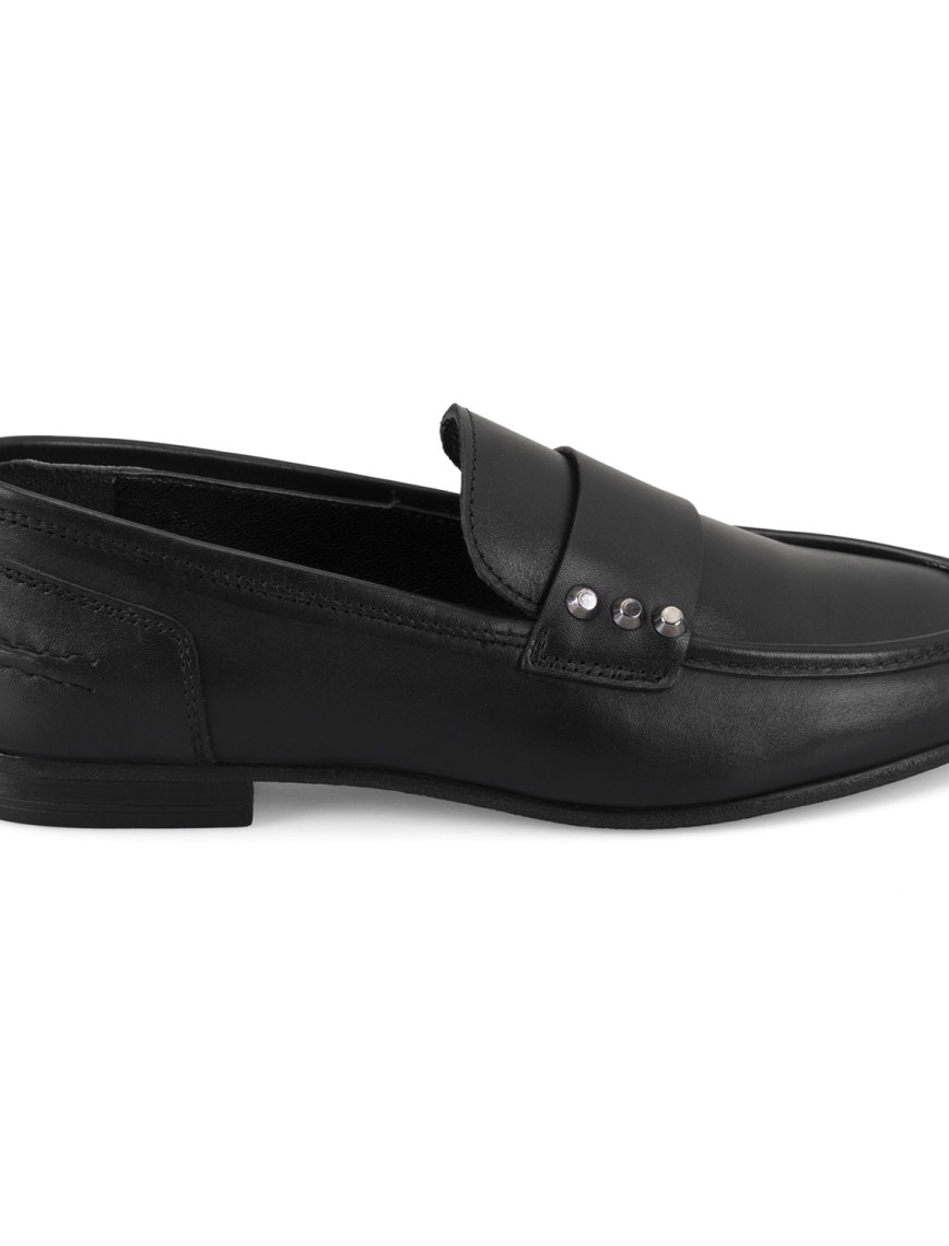 Kadın Siyah Deri Loafer Kadın Siyah Deri Loafer