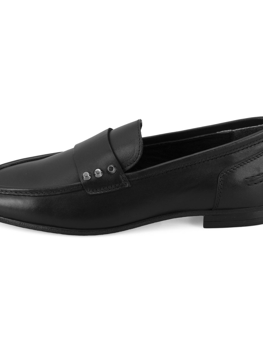 Kadın Siyah Deri Loafer Kadın Siyah Deri Loafer