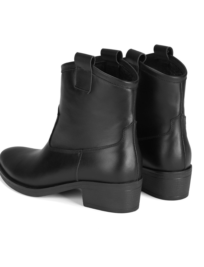 Colleen Siyah Kadın Topuklu Deri Kovboy Botu Colleen Siyah Kadın Topuklu Deri Kovboy Botu