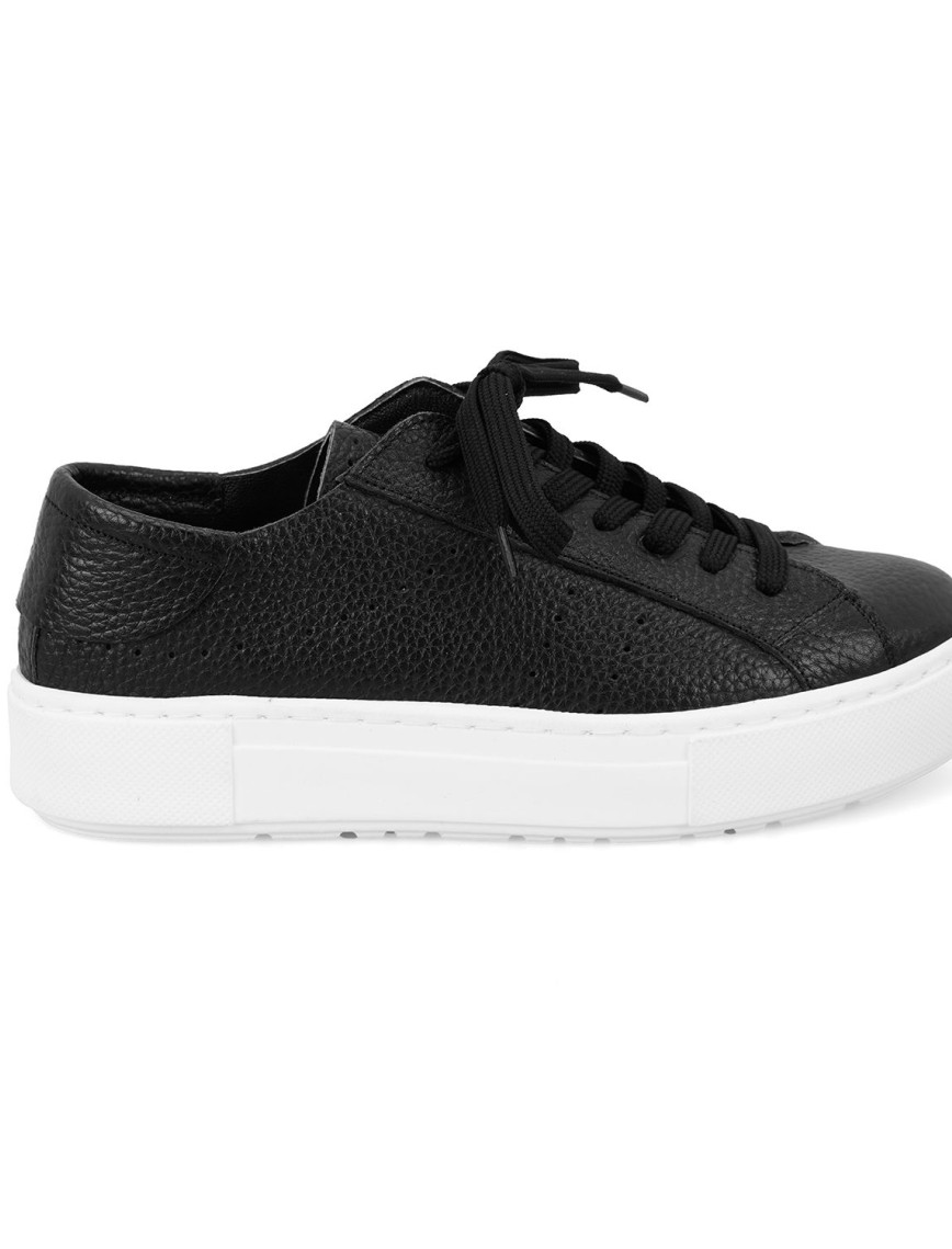 Kadın Siyah Deri Spor Ayakkabı