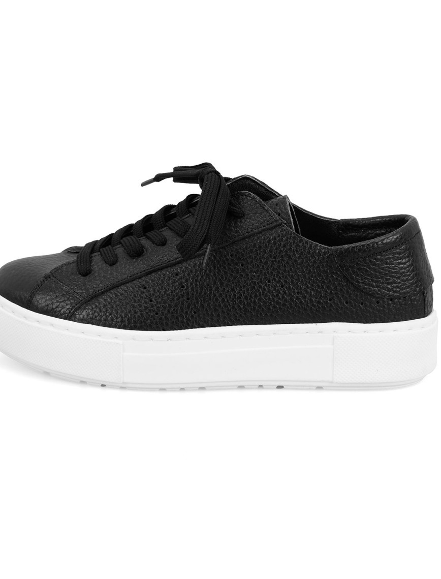 Kadın Siyah Deri Spor Ayakkabı