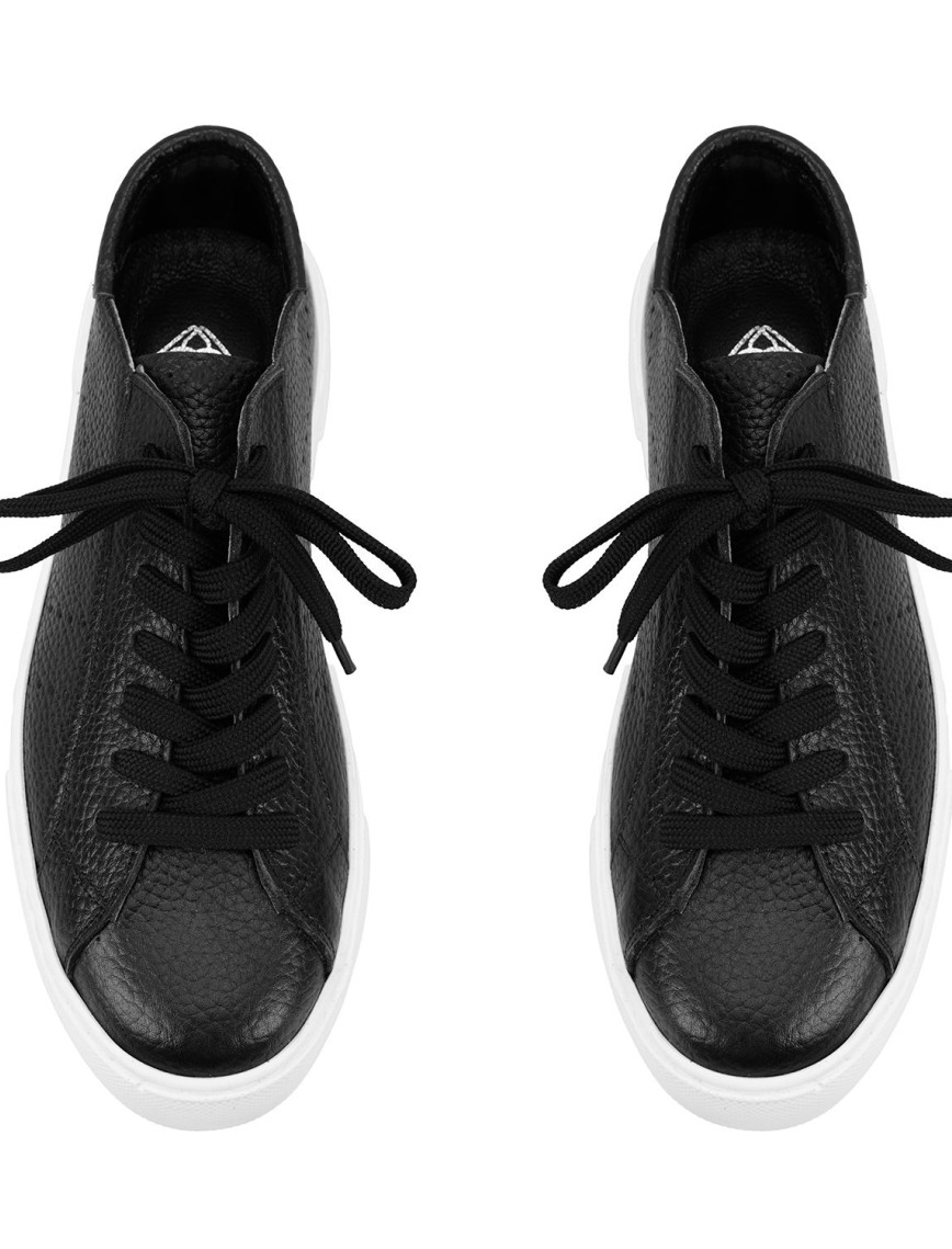 Kadın Siyah Deri Spor Ayakkabı