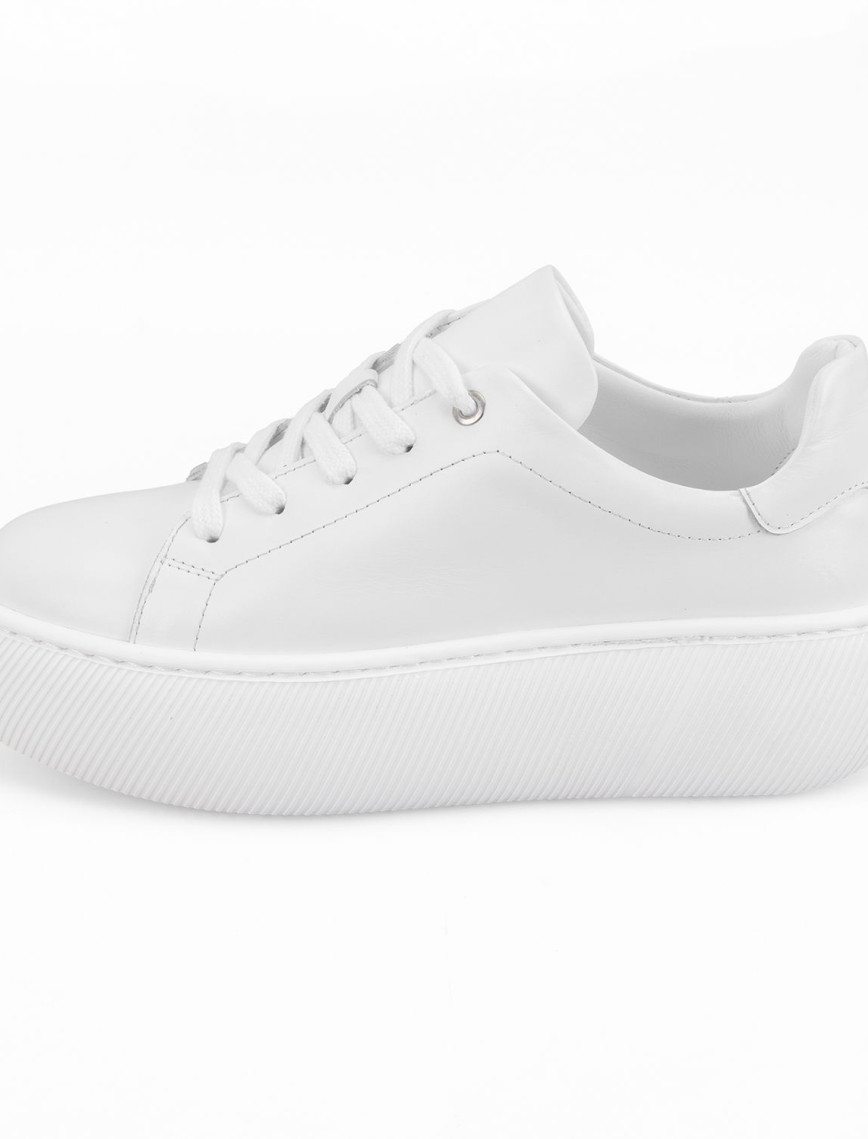 Kadın Beyaz Deri Günlük Ayakkabı Kadın Beyaz Deri Günlük Ayakkabı