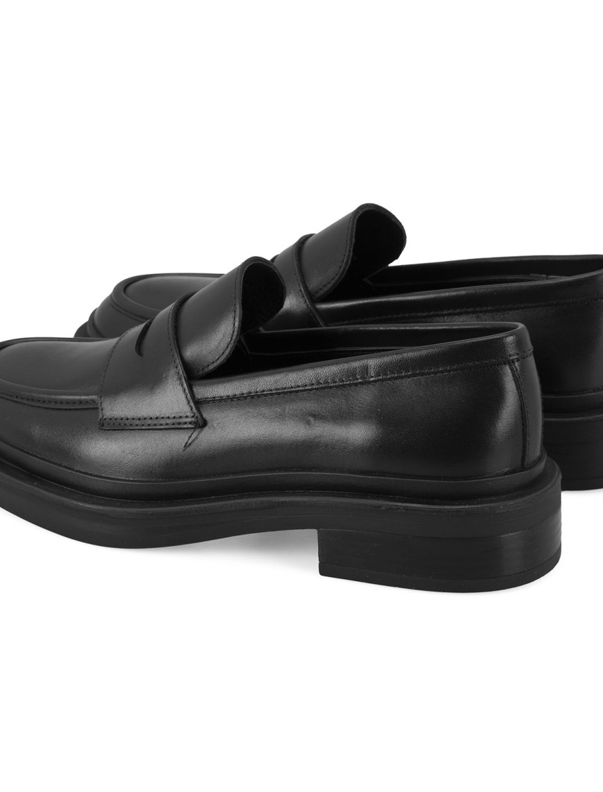 Kadın Siyah Deri Loafer Kadın Siyah Deri Loafer