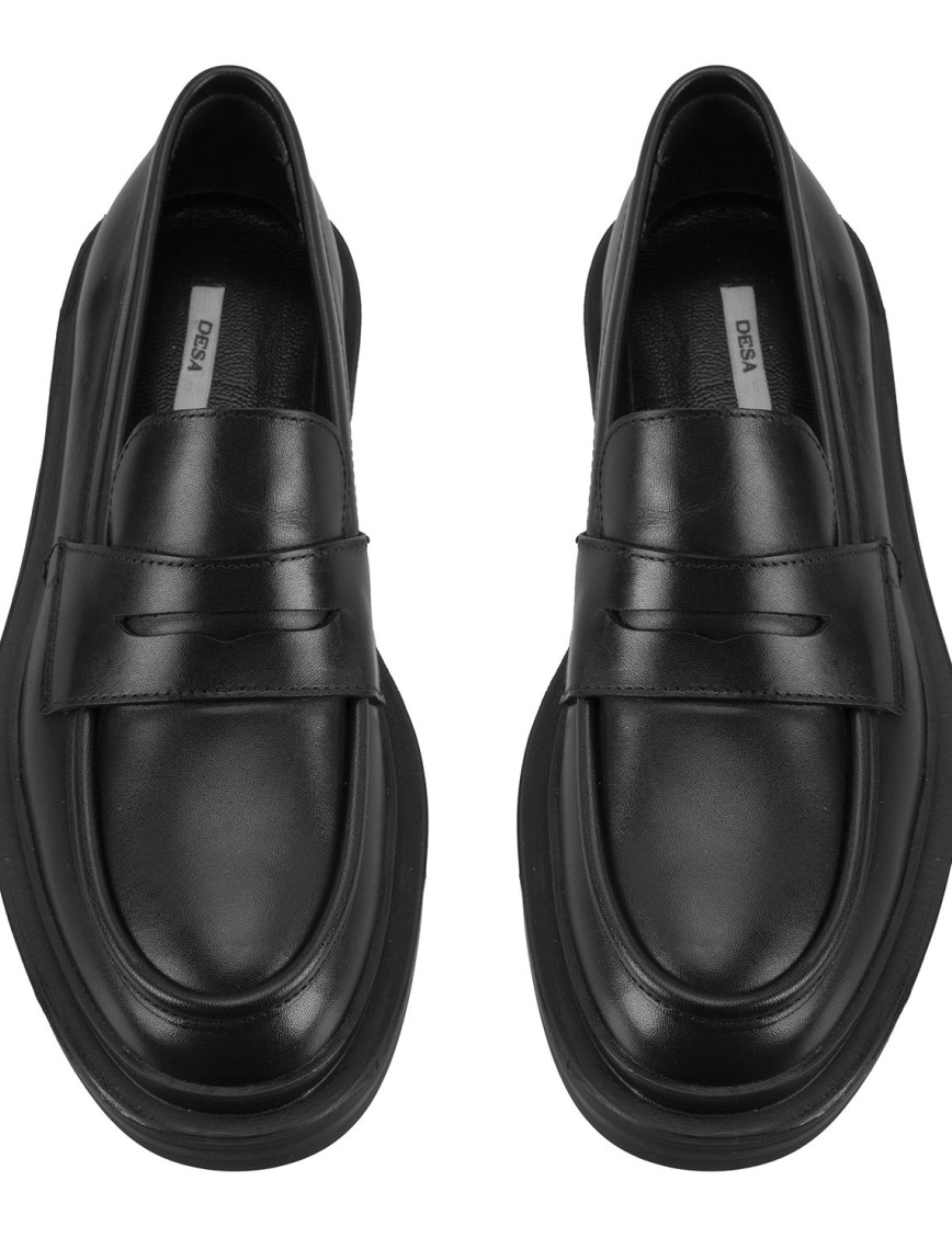 Kadın Siyah Deri Loafer Kadın Siyah Deri Loafer