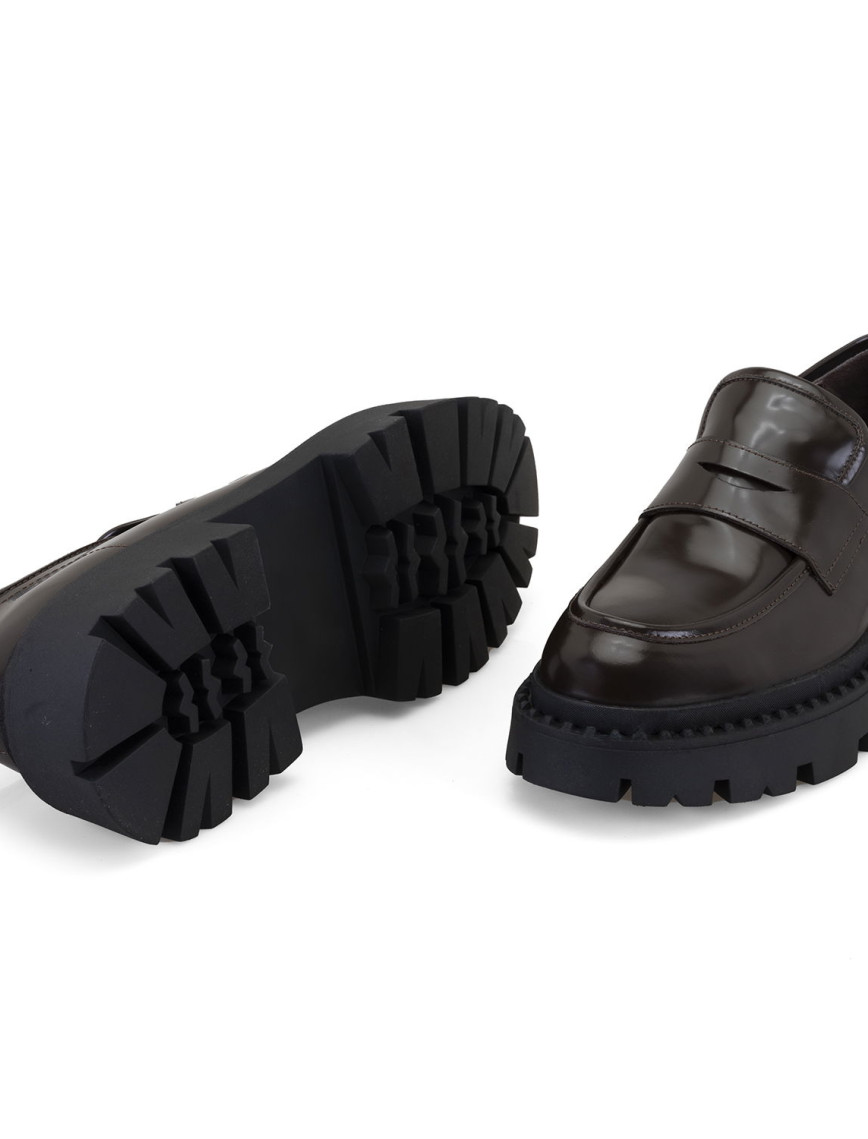 Kadın Kahve Deri Loafer Kadın Kahve Deri Loafer