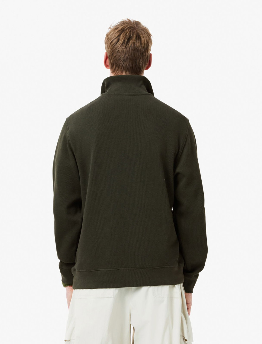 Lacoste Erkek Classic Fit Yarım Fermuarlı Haki Sweatshirt