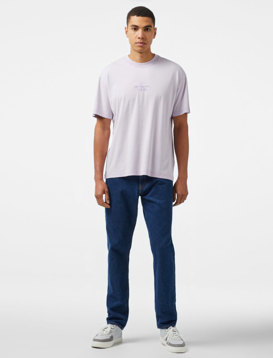 Calvin Klein Jeans Washed Monologo Erkek Mor T-Shirt Calvin Klein Jeans Washed Monologo Erkek Mor T-Shirt