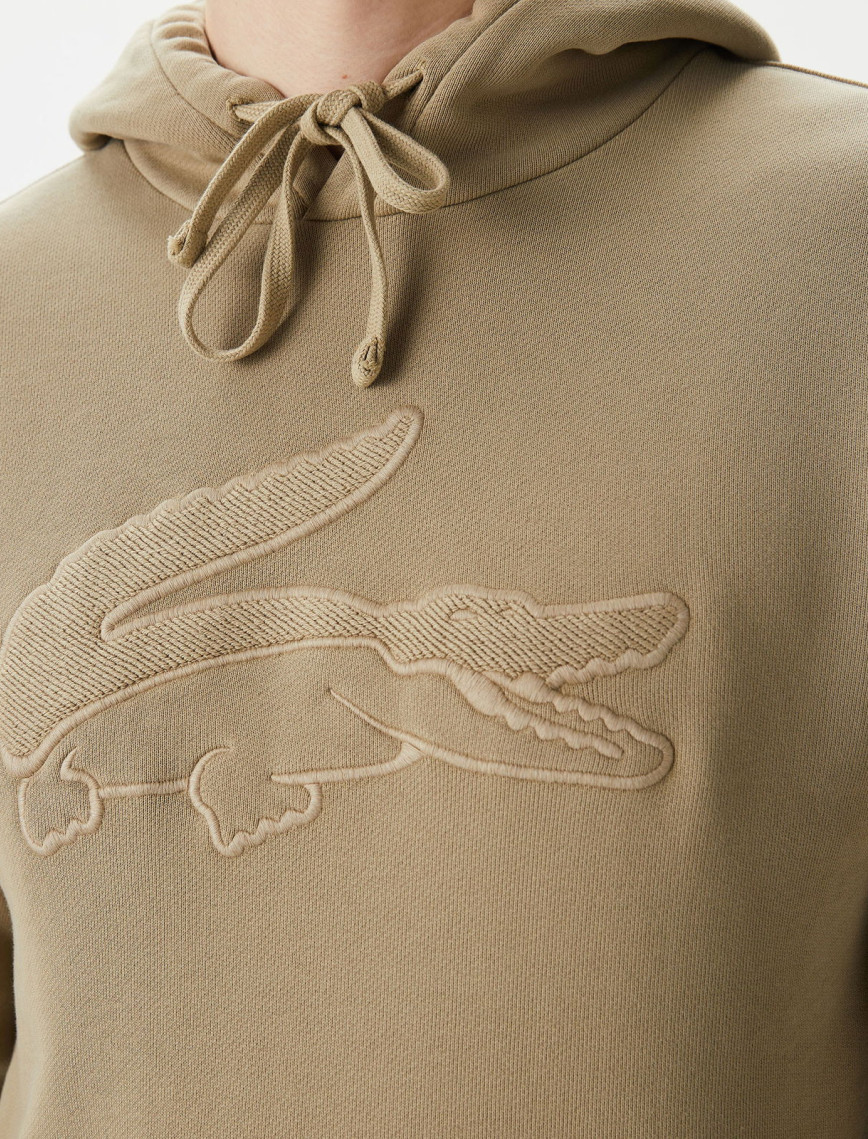 Lacoste Erkek Relaxed Fit Kapüşonlu Baskılı Bej Sweatshirt Lacoste Erkek Relaxed Fit Kapüşonlu Baskılı Bej Sweatshirt