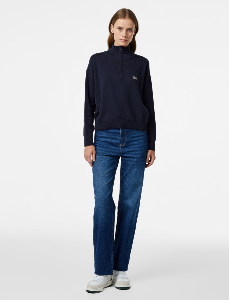 Lacoste Kadın Regular Fit Mavi Jean Pantolon Lacoste Kadın Regular Fit Mavi Jean Pantolon