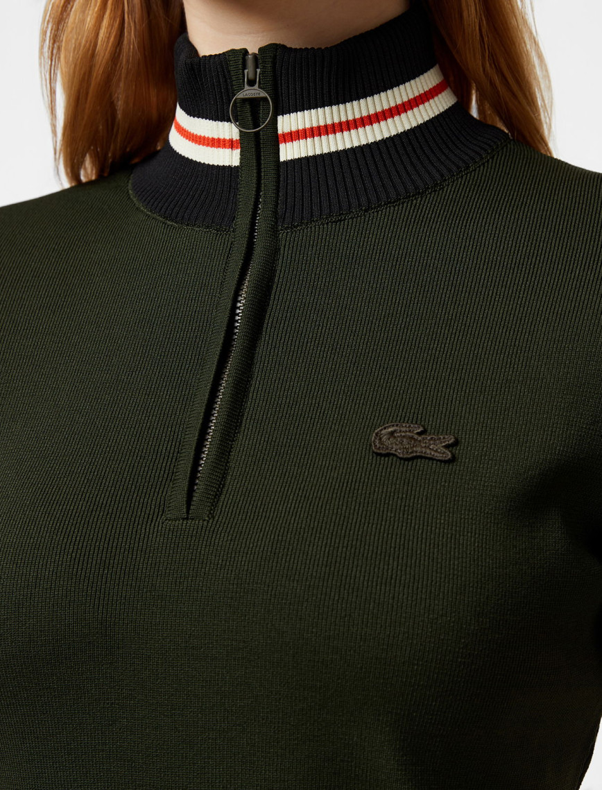 Lacoste Kadın Flare Fit Renk Bloklu Haki Elbise Lacoste Kadın Flare Fit Renk Bloklu Haki Elbise