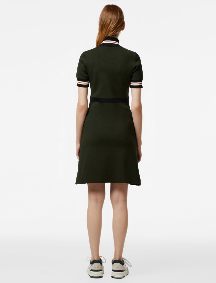Lacoste Kadın Flare Fit Renk Bloklu Haki Elbise Lacoste Kadın Flare Fit Renk Bloklu Haki Elbise