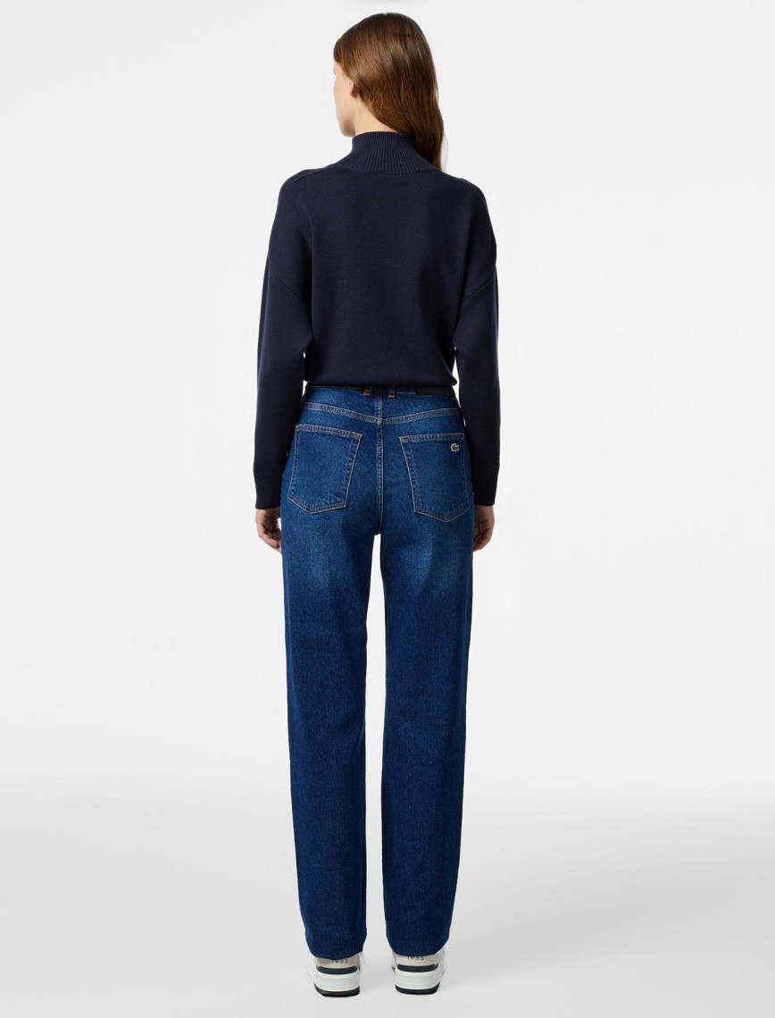 Lacoste Kadın Regular Fit Mavi Jean Pantolon Lacoste Kadın Regular Fit Mavi Jean Pantolon