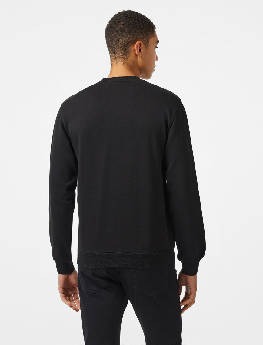 Lacoste Erkek Relaxed Fit Bisiklet Yaka Baskılı Siyah Sweatshirt Lacoste Erkek Relaxed Fit Bisiklet Yaka Baskılı Siyah Sweatshirt
